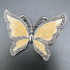 Vintage Avon Butterfly Pin Brooch Yellow for Coat Jacket Dress or Blouse